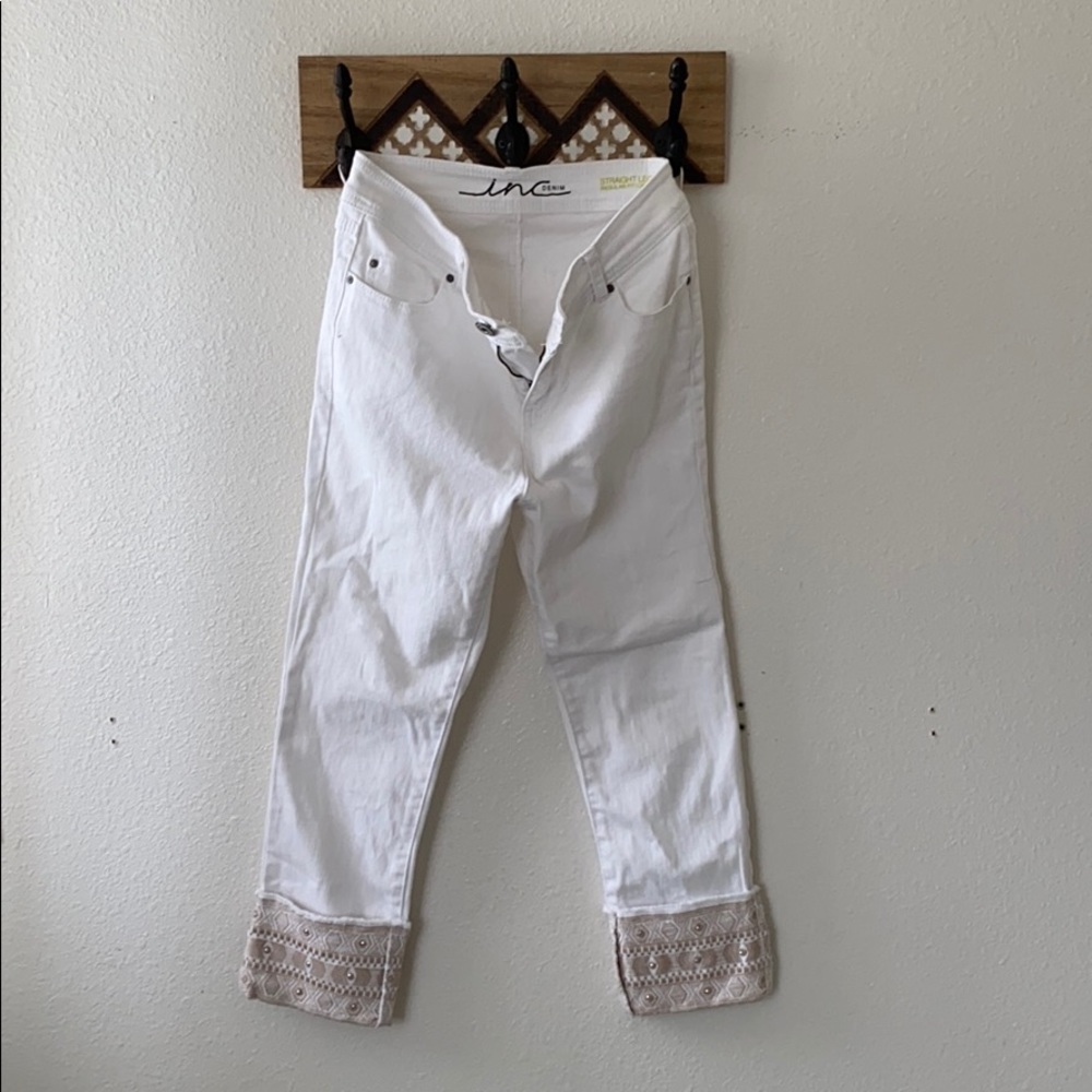 INC white cropped pants